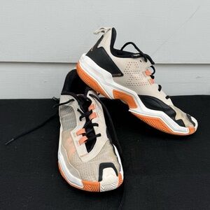 Jordan Men's Cream Black Orange Low-Top Sneakers